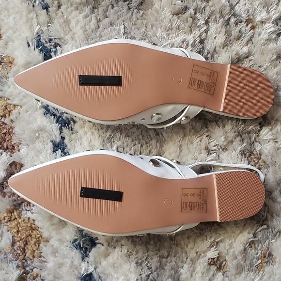 Silver Embellished Flat in White - Picture 5 of 7